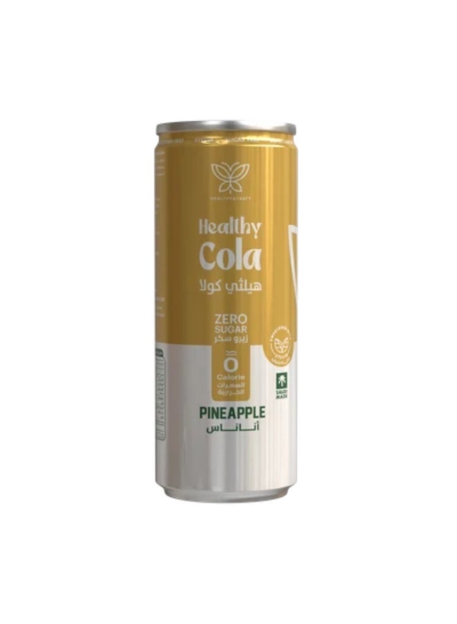Healthy Cola Pineapple zero sugar 30x250ml Cans (ctn) - Image 1